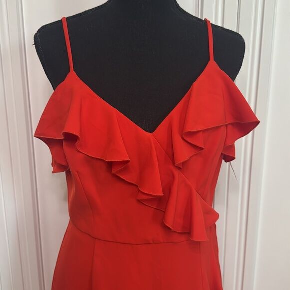 Trina Turk‎ Red Ruffled Wrap Mini Dress 8 - Picture 3 of 8